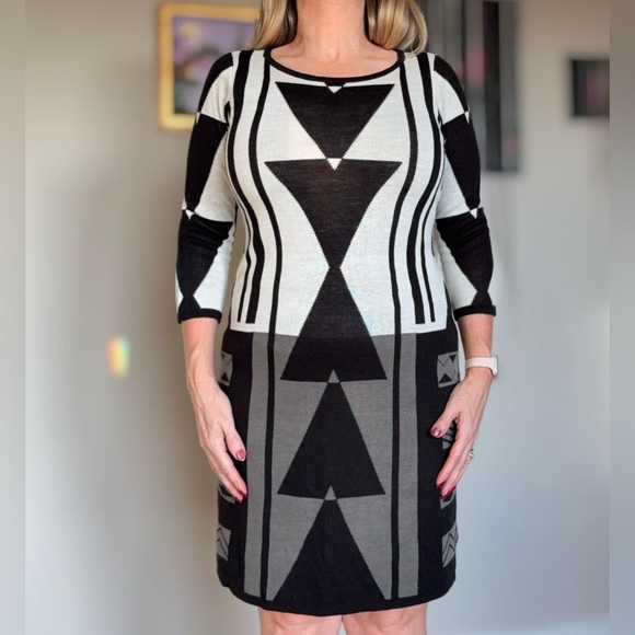 The Limited Black and Gray Long Sleeve Dress - Picture 3 of 13